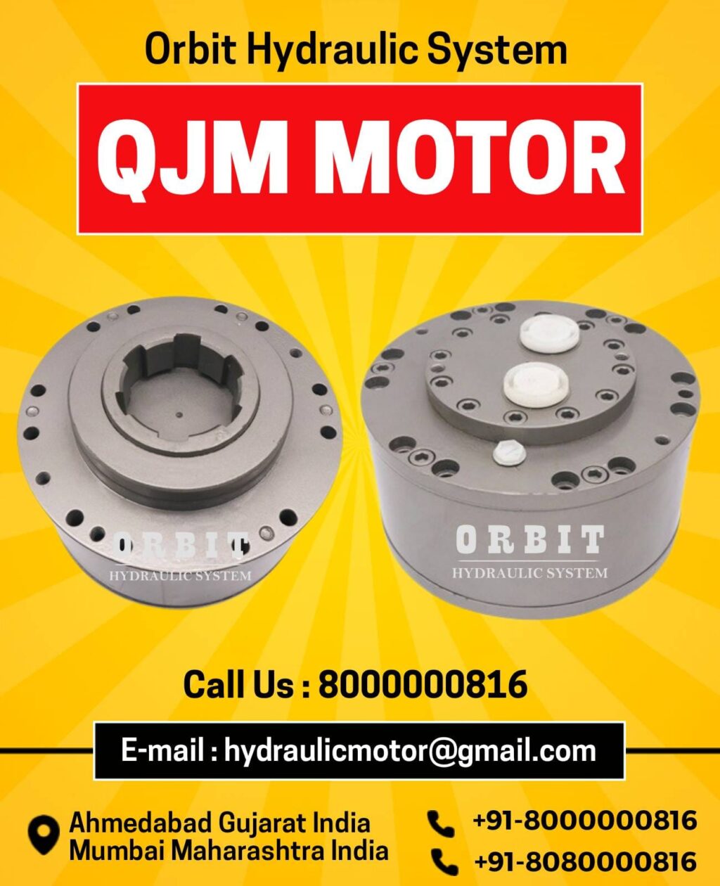 QJM Spherical Piston Hydraulic Motor Manufacturer in Ahmedabad Mumbai Pune Chennai Bangalore Hyderabad Delhi Nashik Kolkata Nagpur Coimbatore India